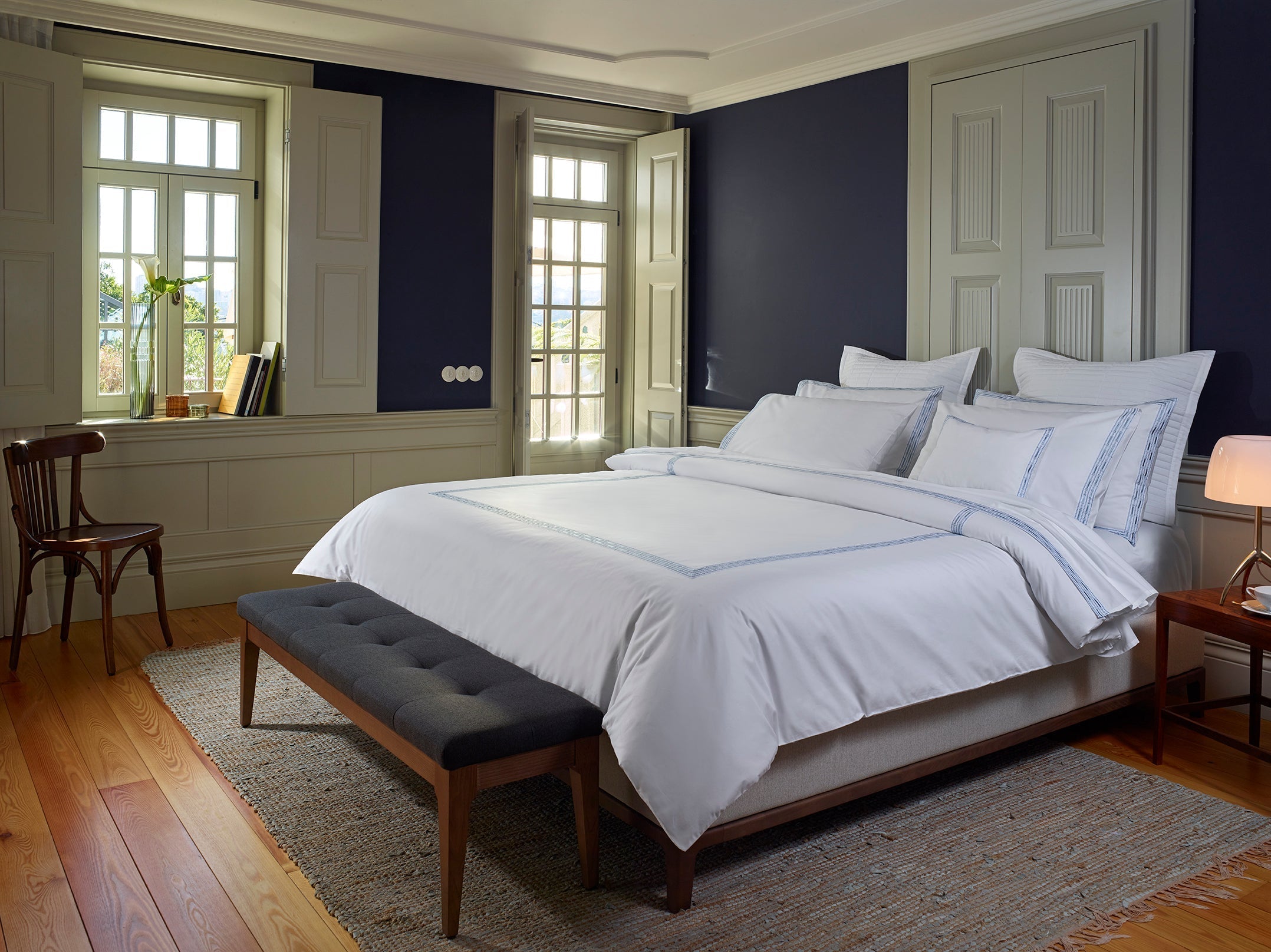 400TC Percale Embroidered Duvet Cover | Amalia Home Mem¨®ria