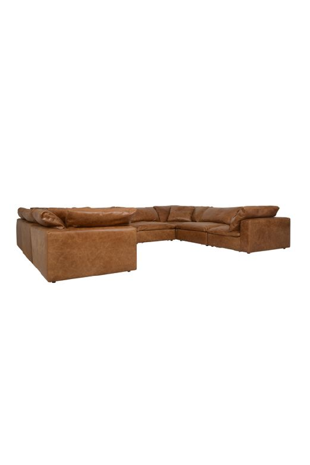 (Open Box) Camel Leather Sectional Sofa L | Andrew Martin Truman
