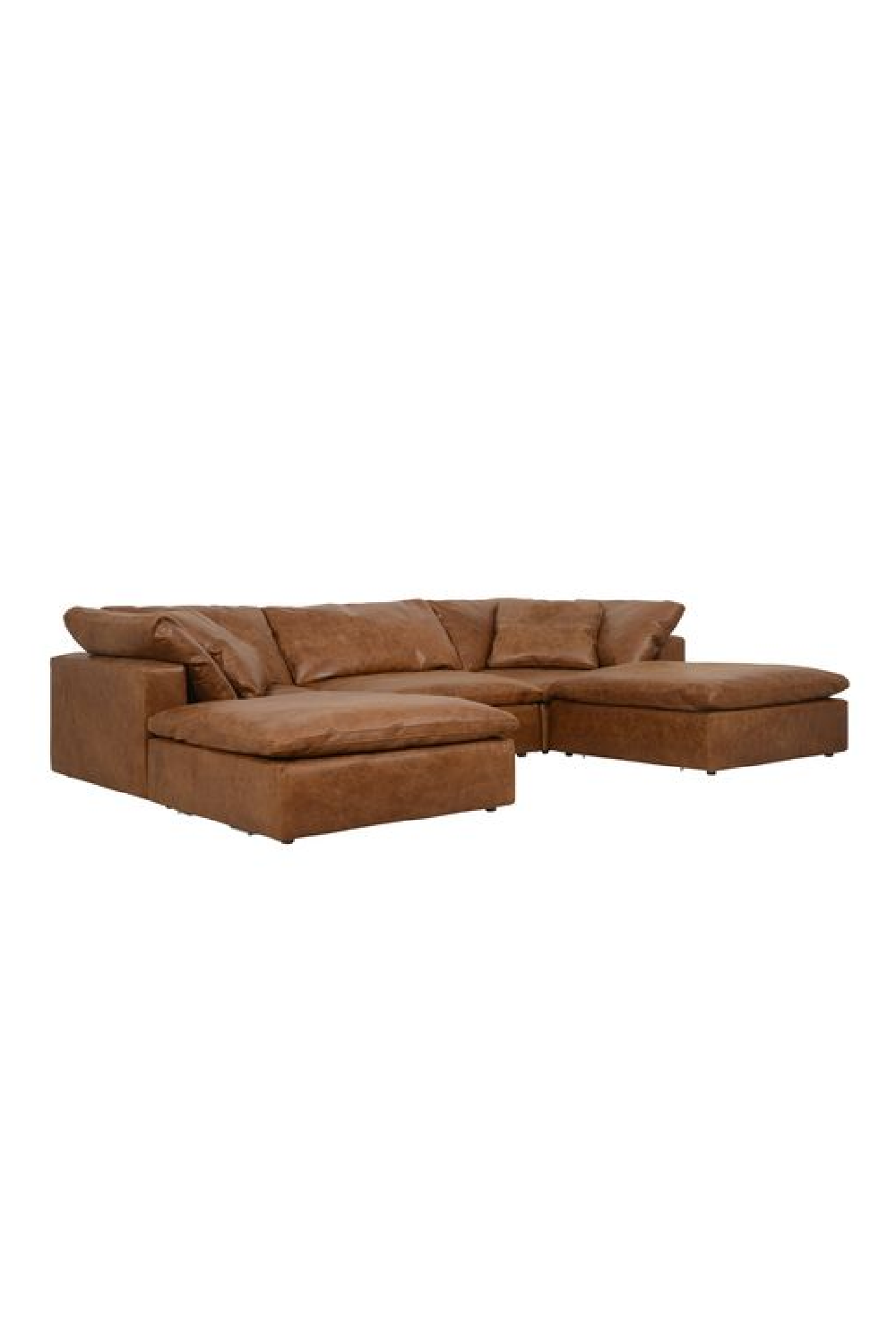(Open Box) Camel Leather Sectional Sofa L | Andrew Martin Truman