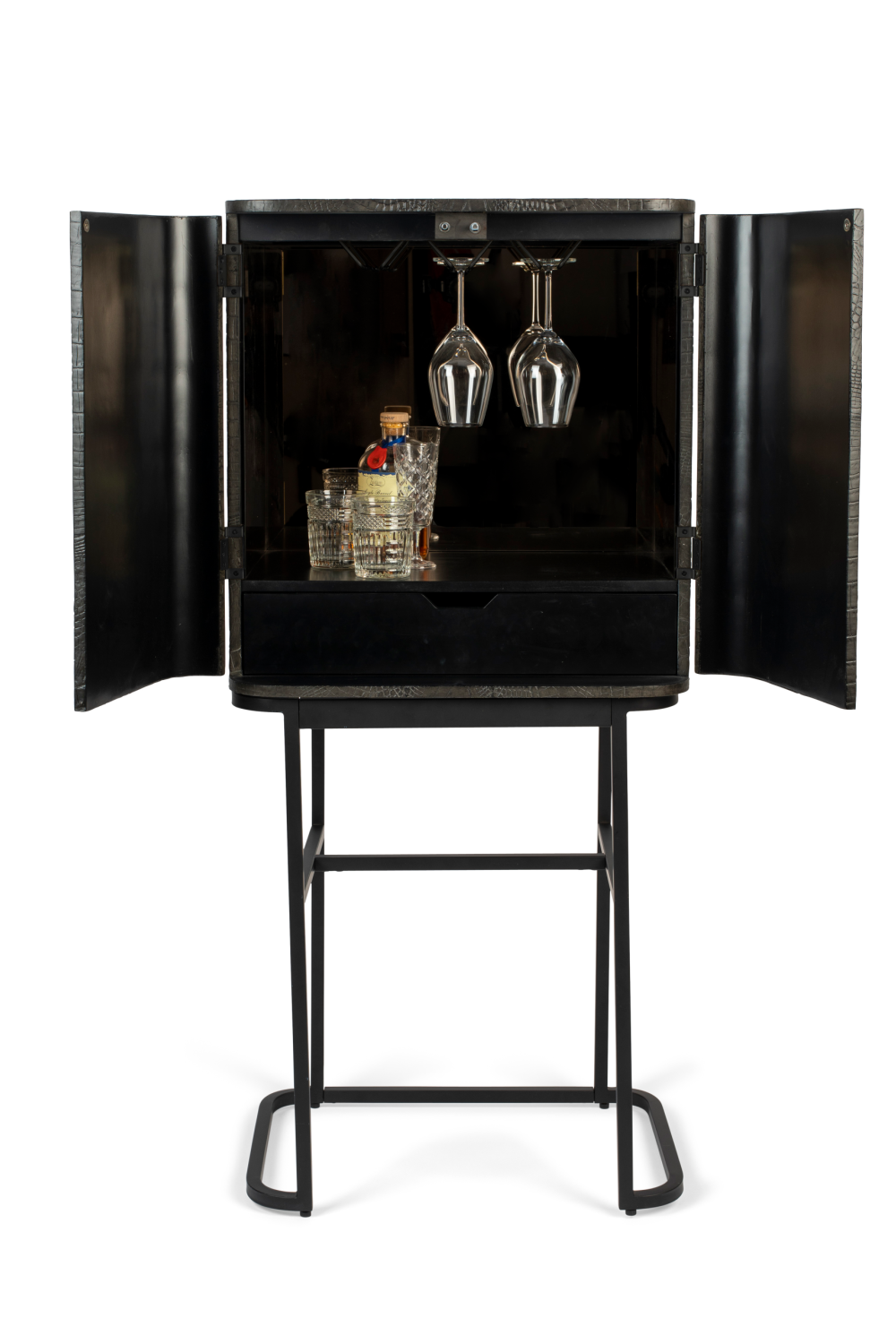 2-Door Mirrored Wine Cabinet | Bold Monkey Ava Morgana