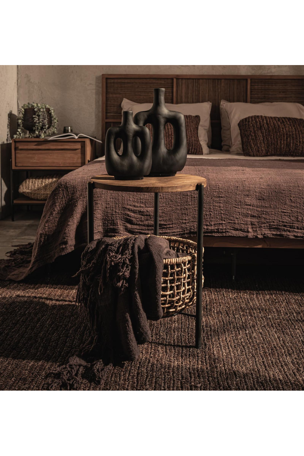 Abaca Basket  Round Side Table