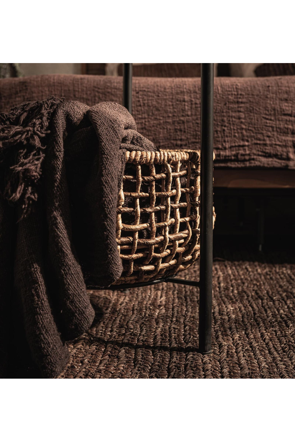 Abaca Basket  Round Side Table