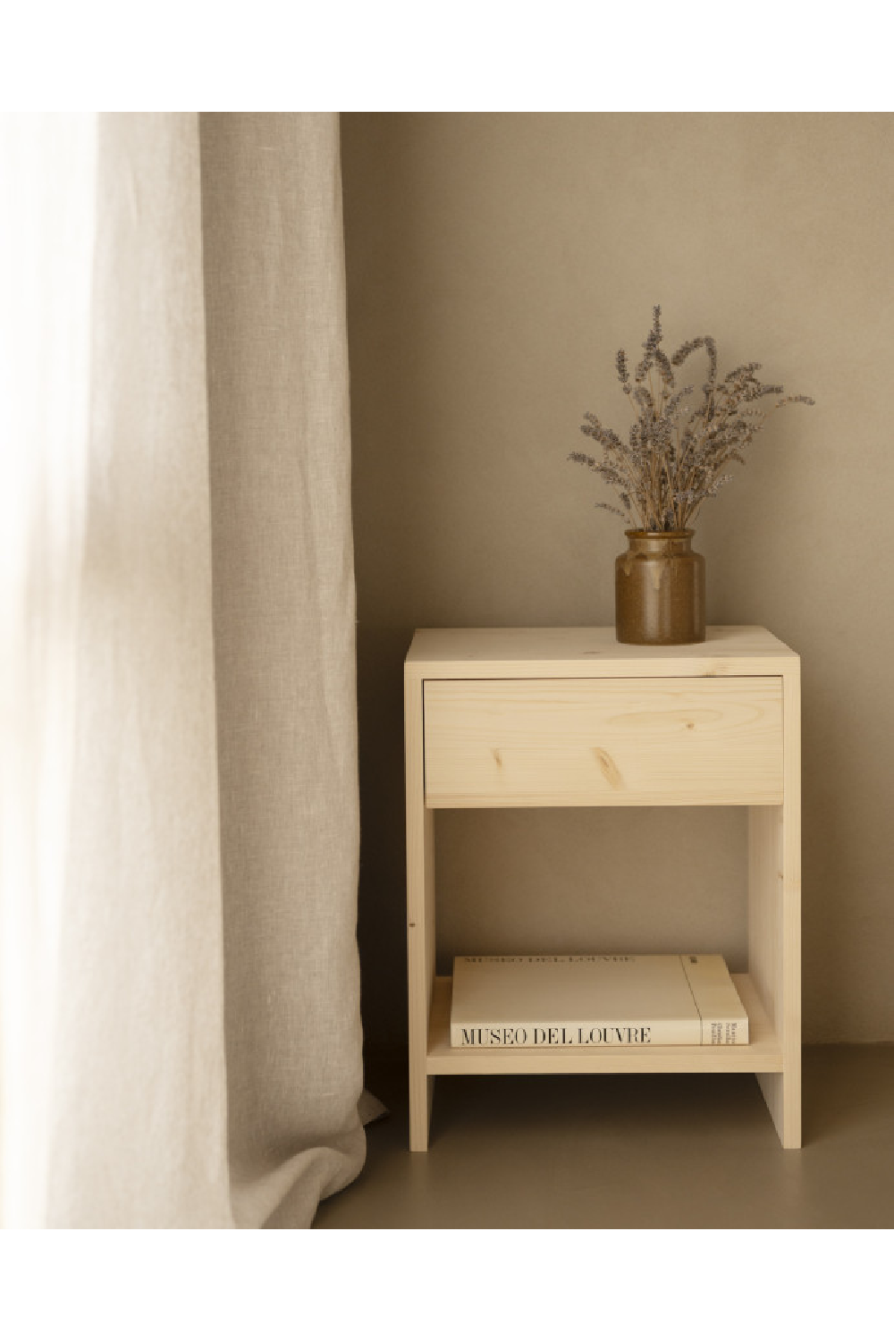 1-Drawer Wooden Bedside Table | Decowood Martina