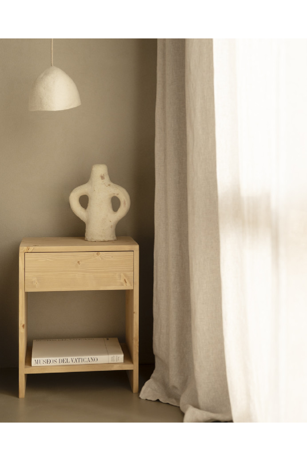 1-Drawer Wooden Bedside Table | Decowood Martina