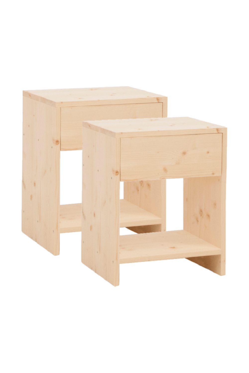 1-Drawer Wooden Bedside Tables (2) | Decowood Martina