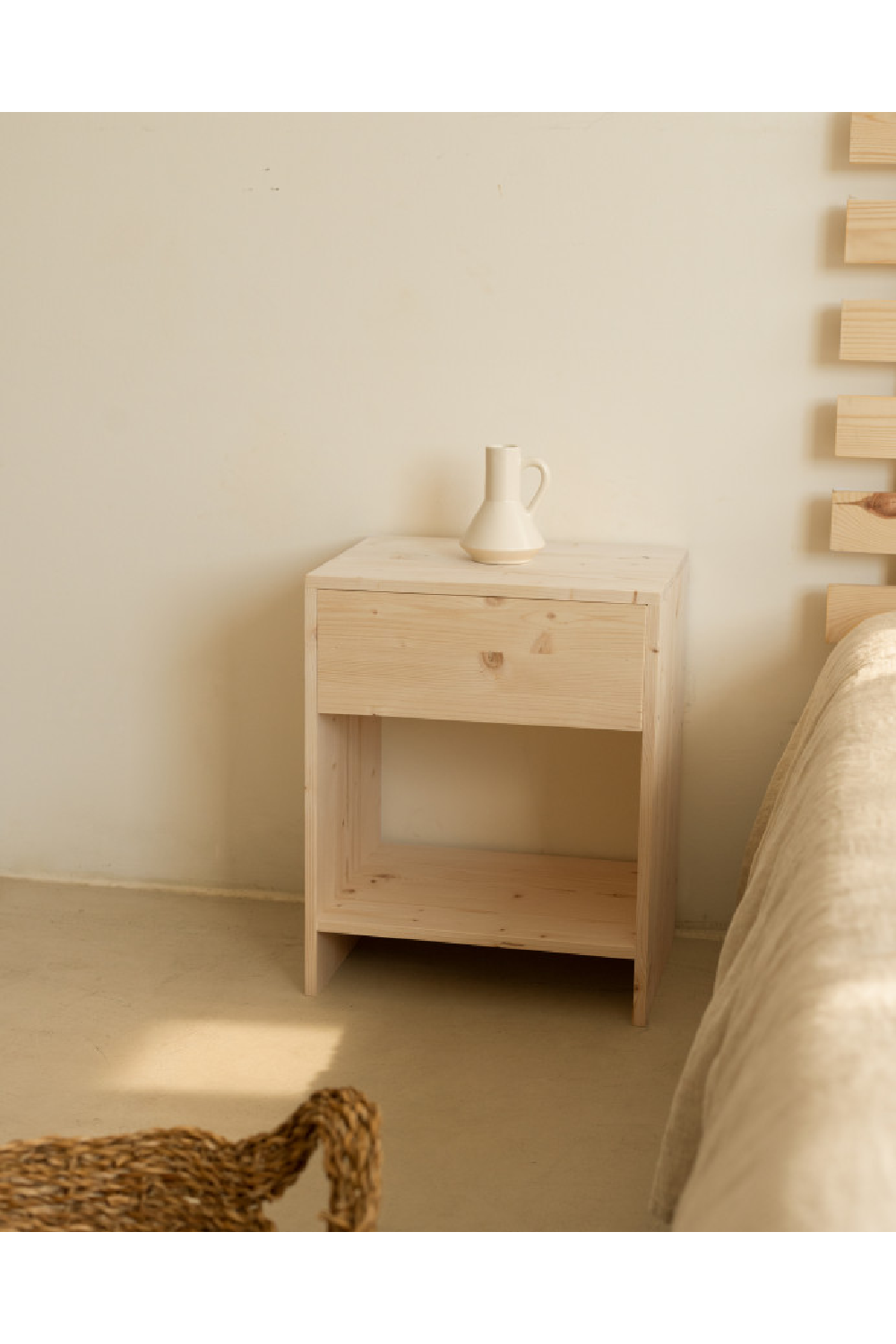 1-Drawer Wooden Bedside Tables (2) | Decowood Martina
