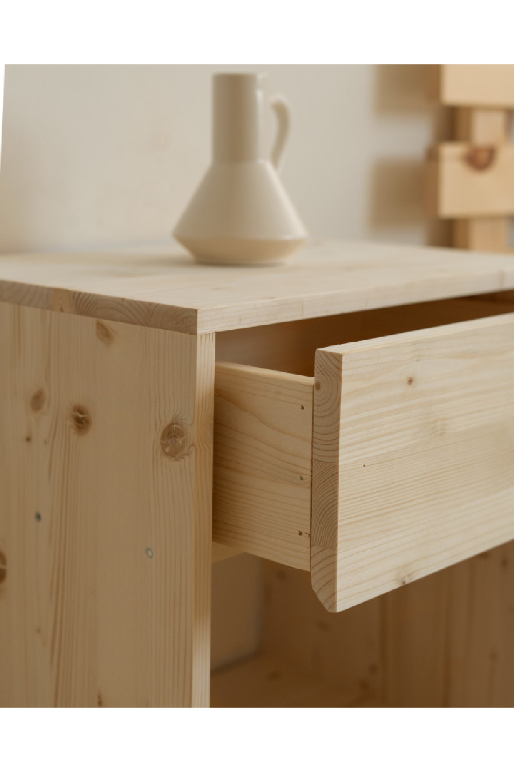 1-Drawer Wooden Bedside Tables (2) | Decowood Martina
