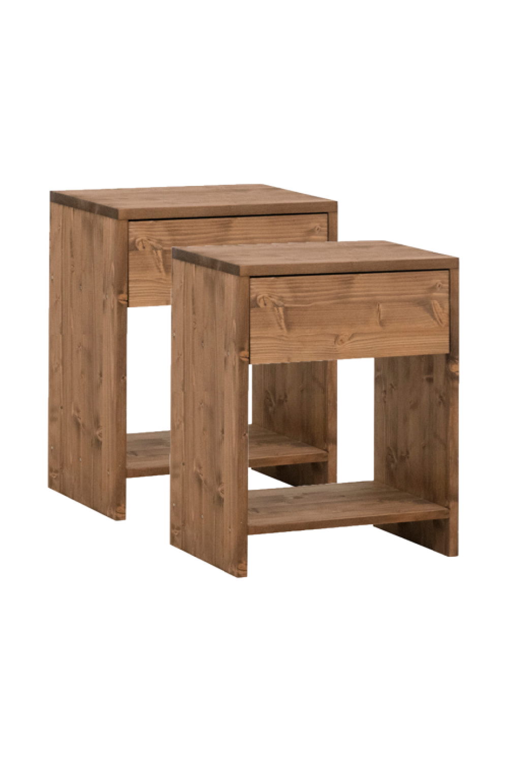 1-Drawer Wooden Bedside Tables (2) | Decowood Martina