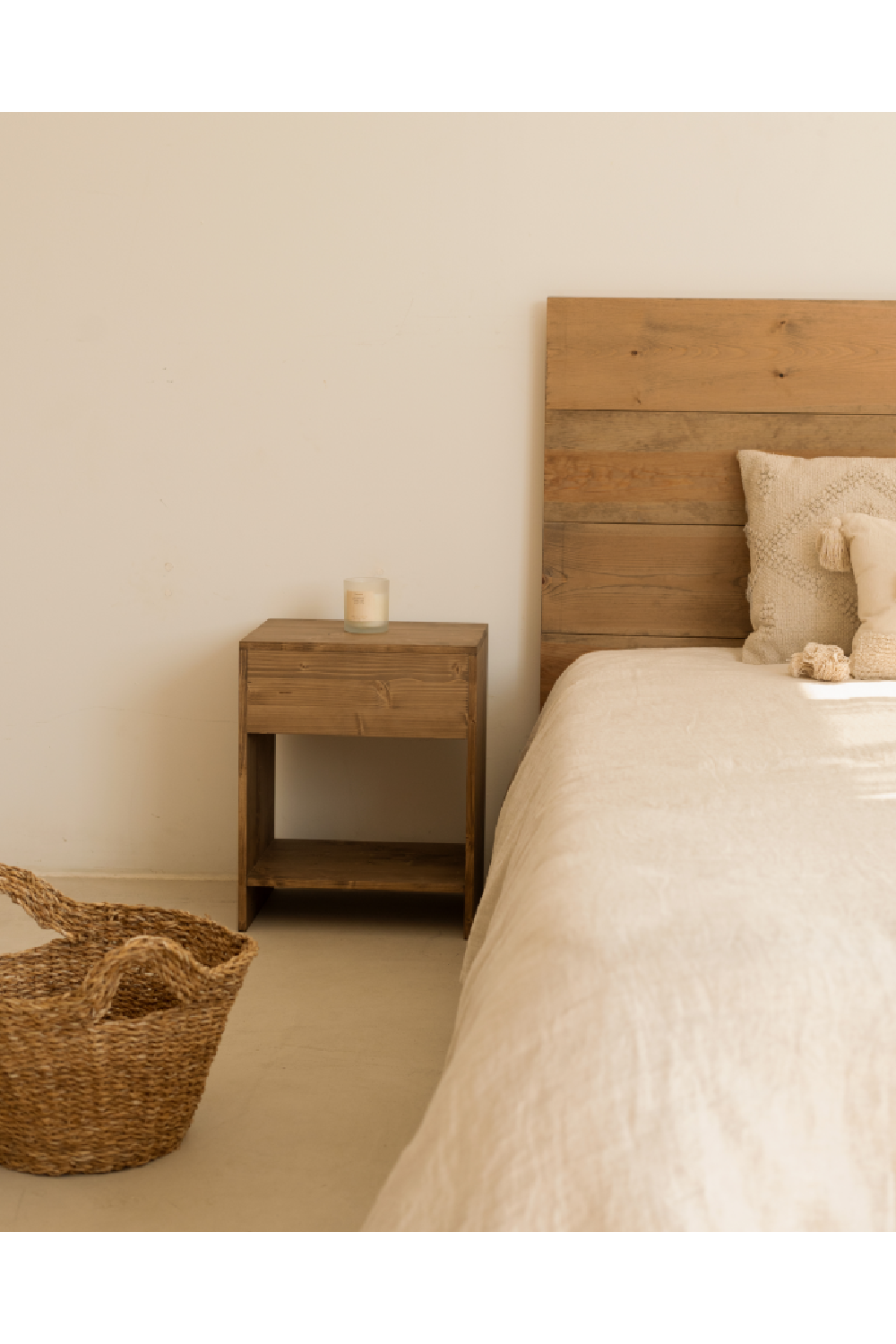 1-Drawer Wooden Bedside Tables (2) | Decowood Martina