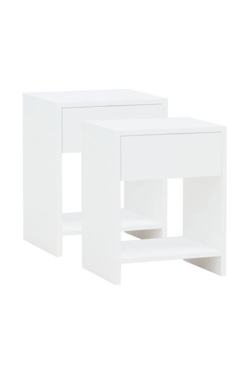 1-Drawer Wooden Bedside Tables (2) | Decowood Martina