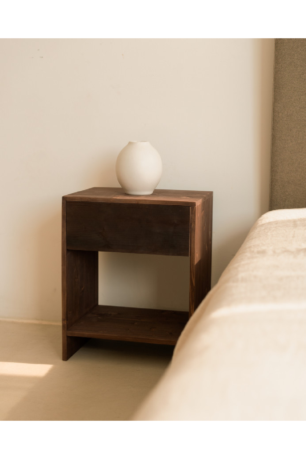 1-Drawer Wooden Bedside Tables (2) | Decowood Martina