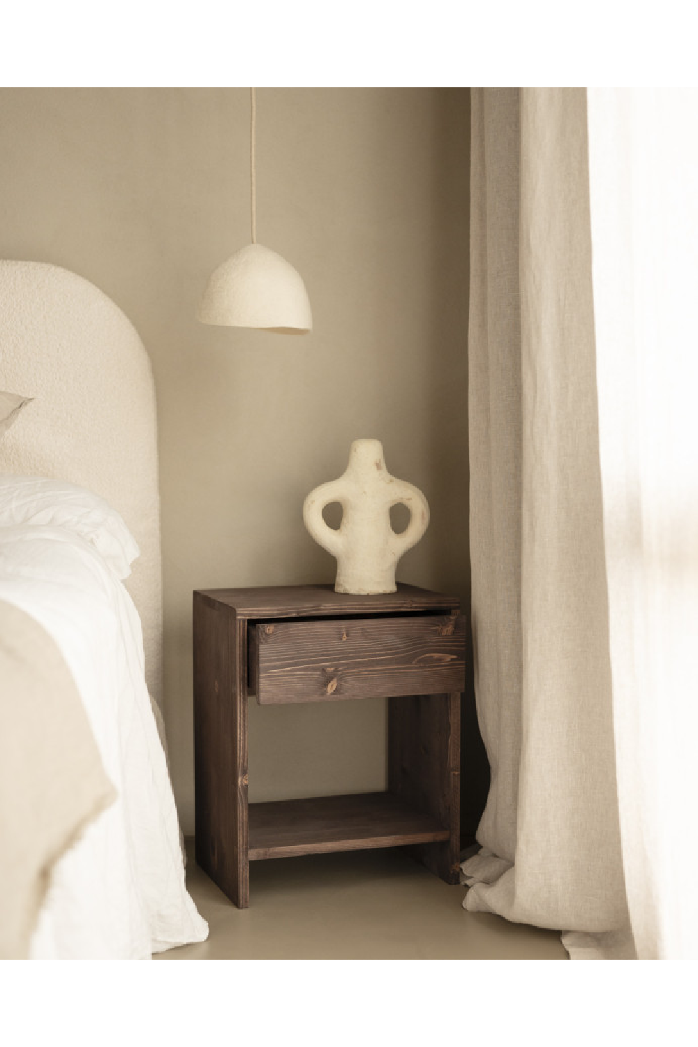 1-Drawer Wooden Bedside Tables (2) | Decowood Martina