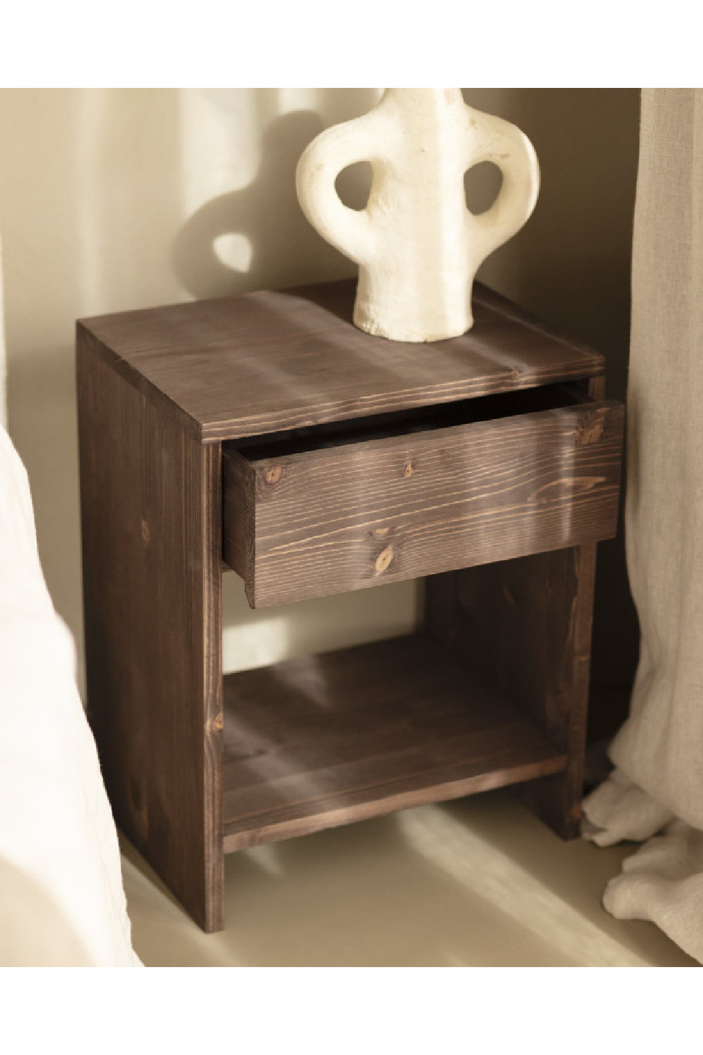 1-Drawer Wooden Bedside Tables (2) | Decowood Martina