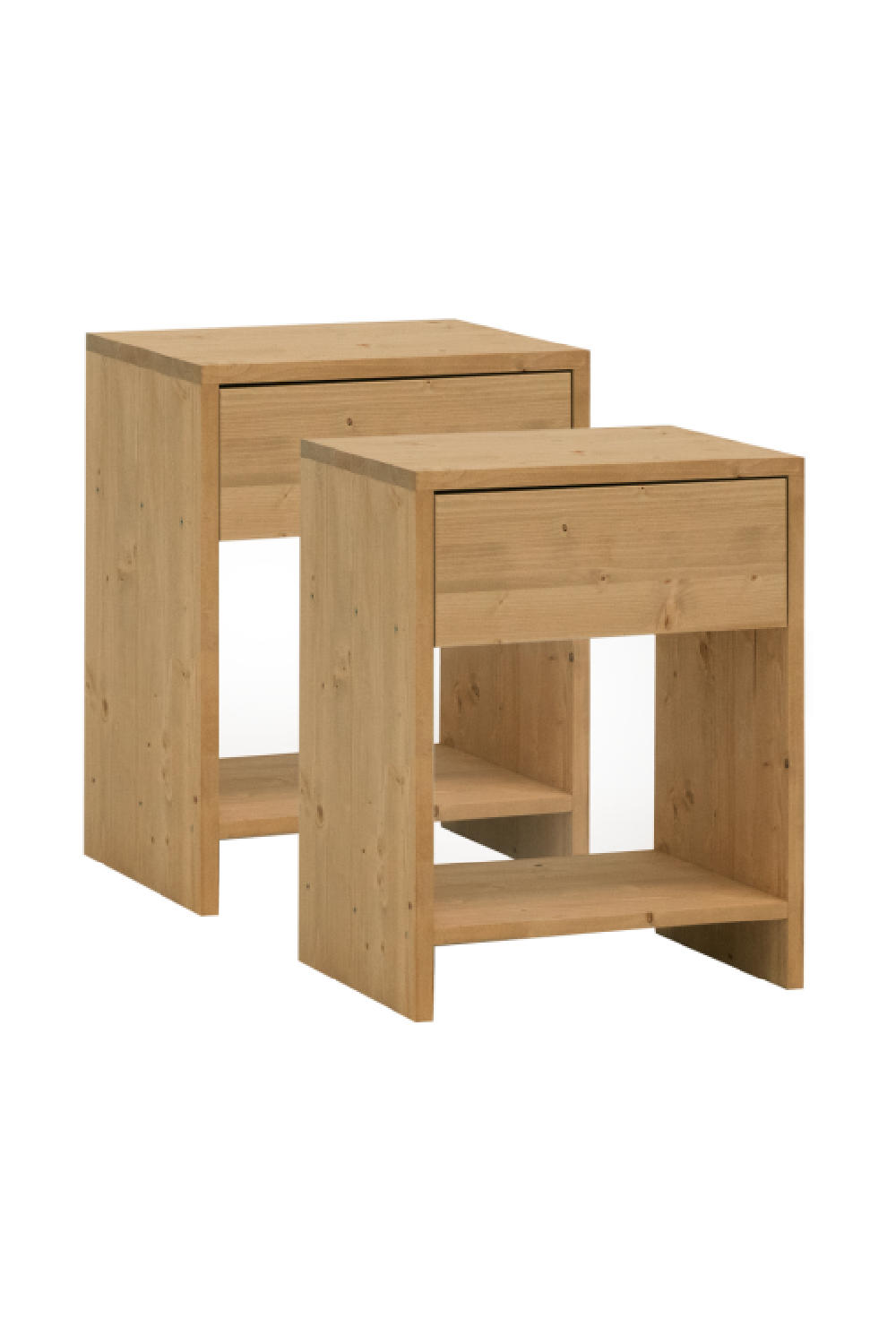 1-Drawer Wooden Bedside Tables (2) | Decowood Martina