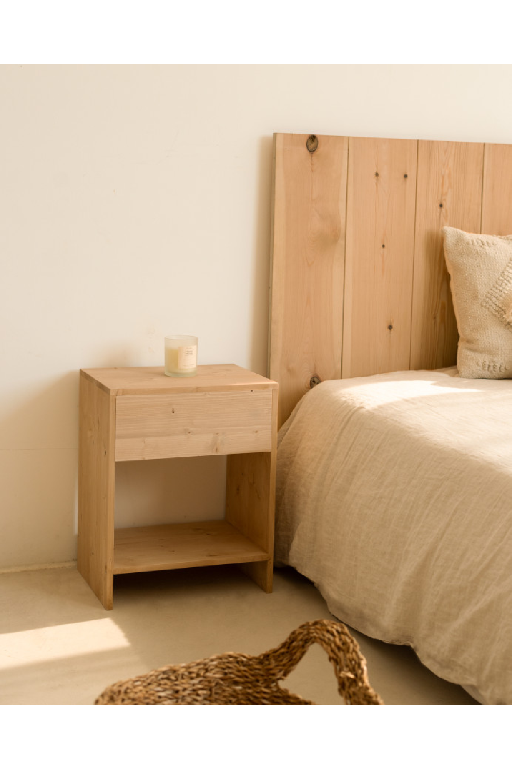 1-Drawer Wooden Bedside Tables (2) | Decowood Martina