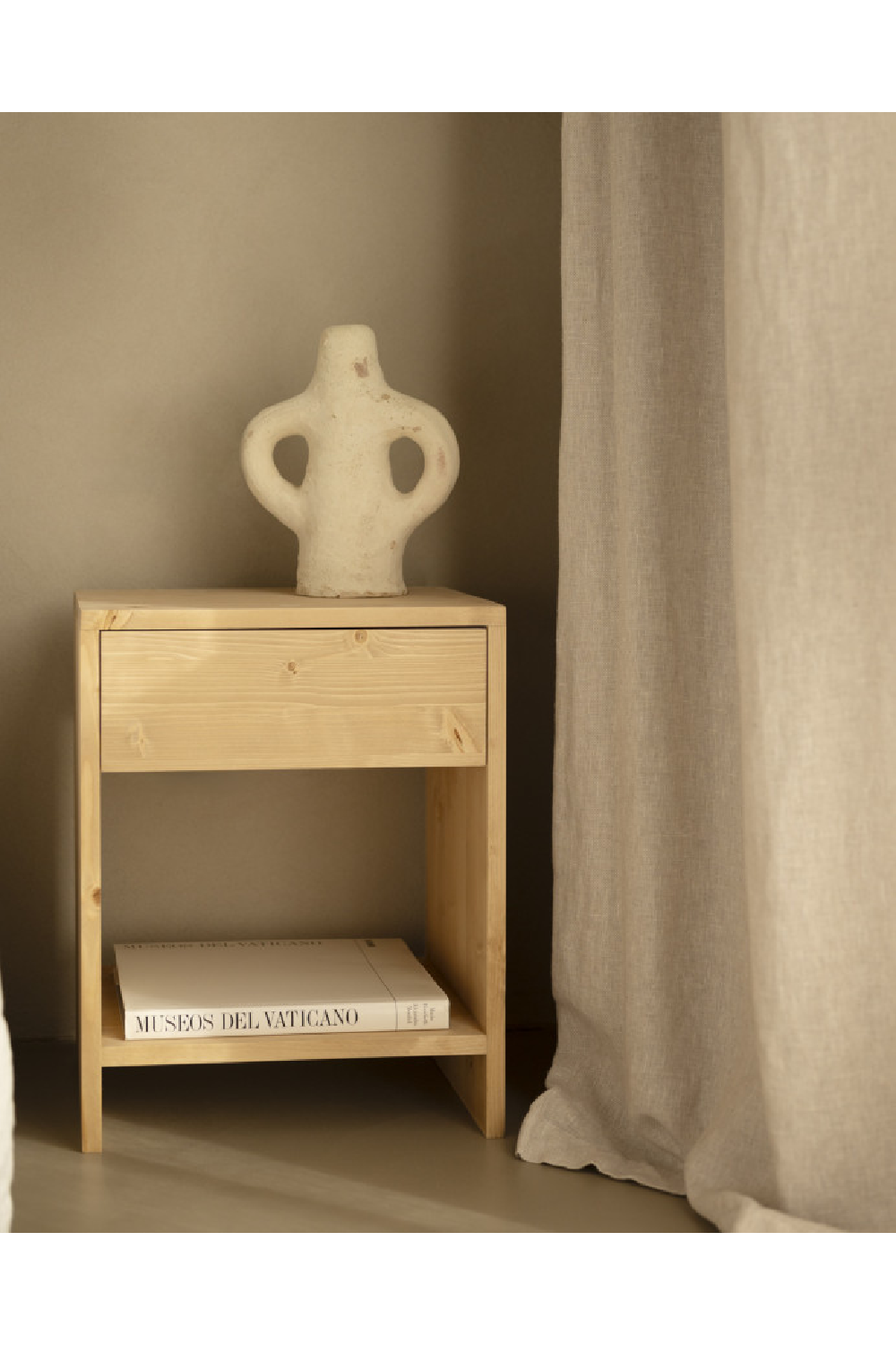 1-Drawer Wooden Bedside Tables (2) | Decowood Martina