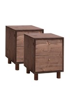 2-Drawer Wooden Nightstand Set (2) | Decowood Saura