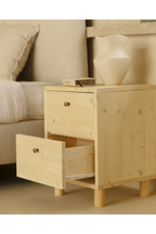 2-Drawer Wooden Bedside Table | Decowood Saura