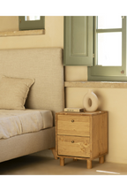 2-Drawer Wooden Bedside Table | Decowood Saura