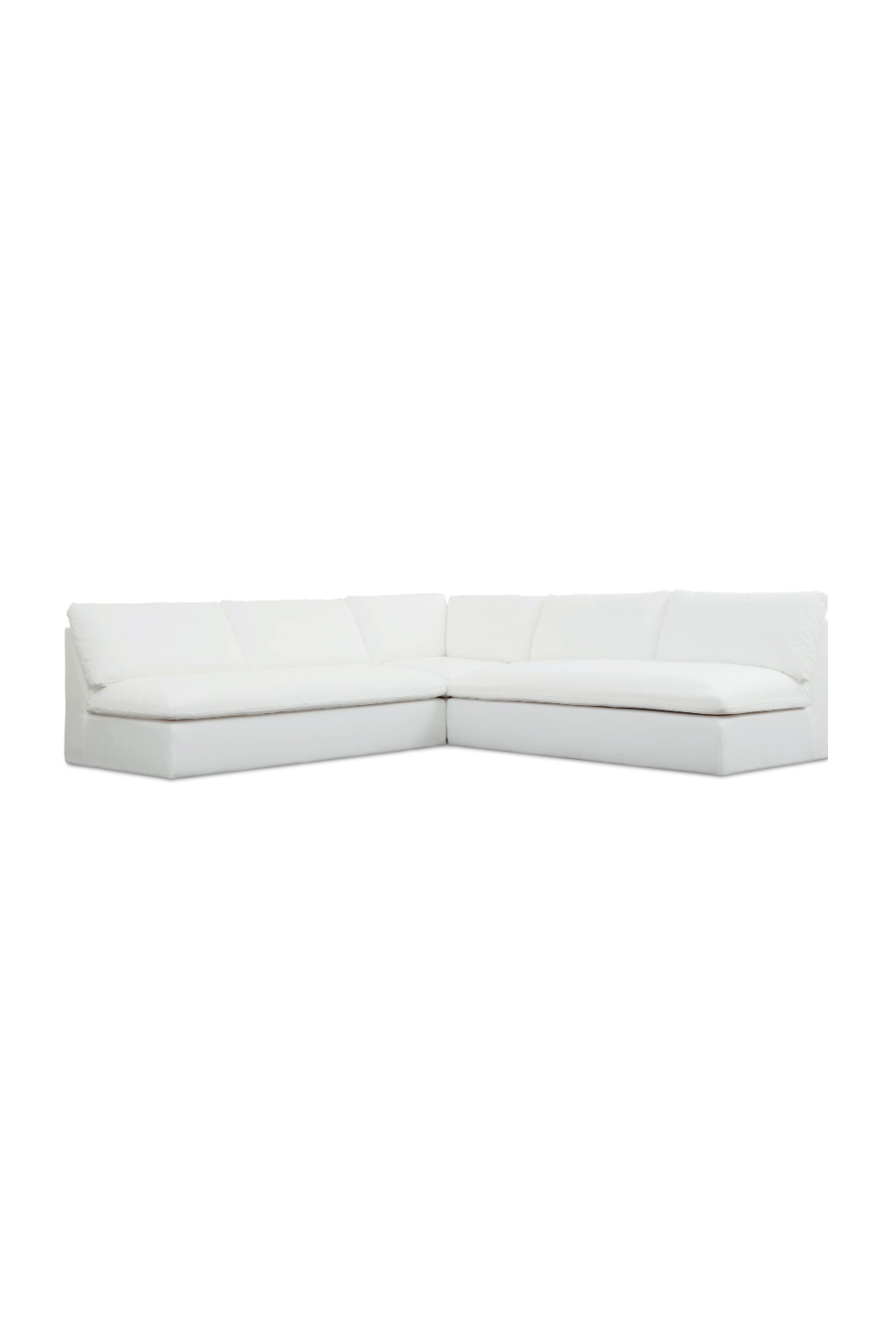3-Piece White Outdoor Modular Sofa | Novi Living Miles