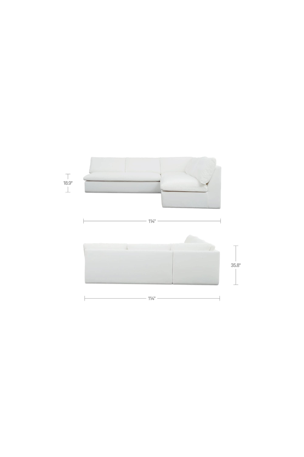3-Piece White Outdoor Modular Sofa | Novi Living Miles