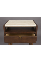1-Drawer Travertine Side Table/Bedstand | Dutchbone Arda