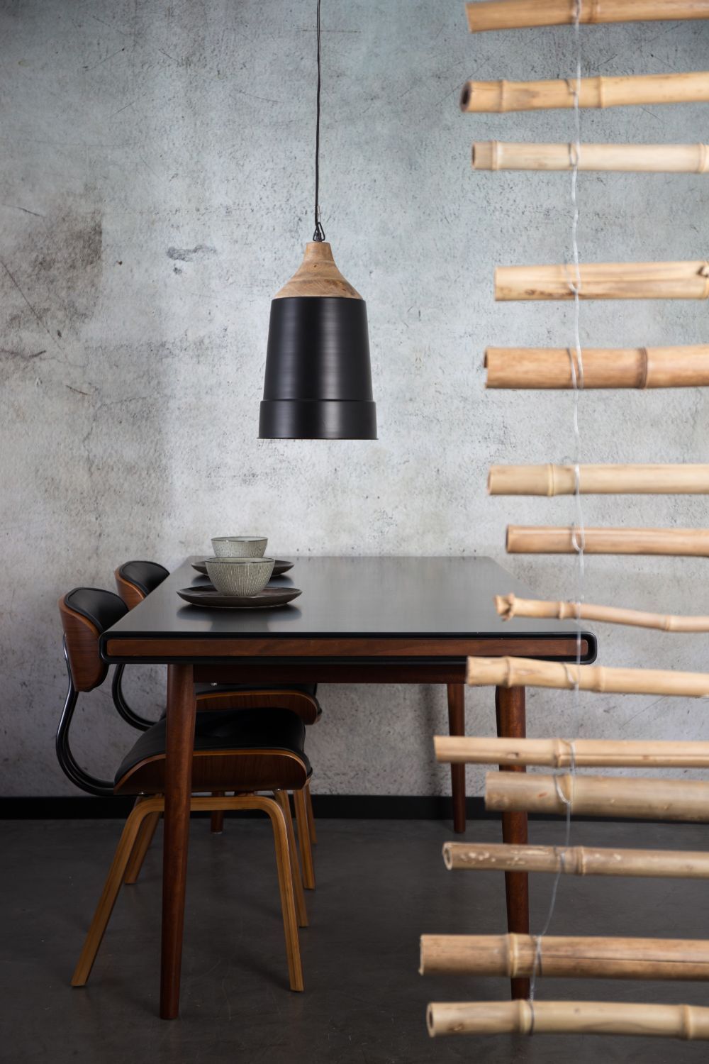 50s Inspired Padded Dining Chair | Dutchbone Blackwood