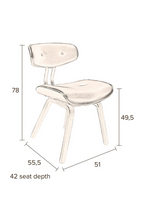 50s Inspired Padded Dining Chair | Dutchbone Blackwood