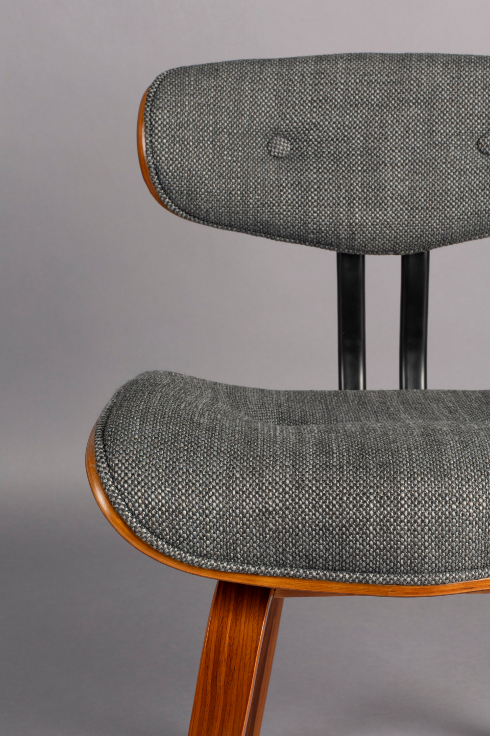 50s Inspired Padded Dining Chair | Dutchbone Blackwood