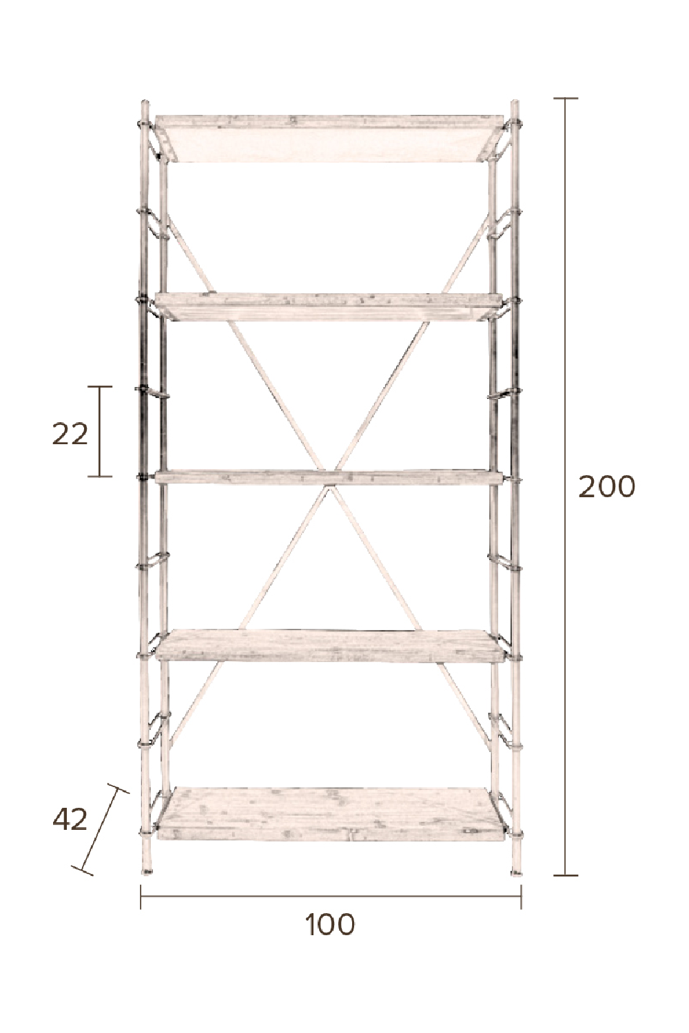5-Shelf Storage Cabinet | Dutchbone Iron