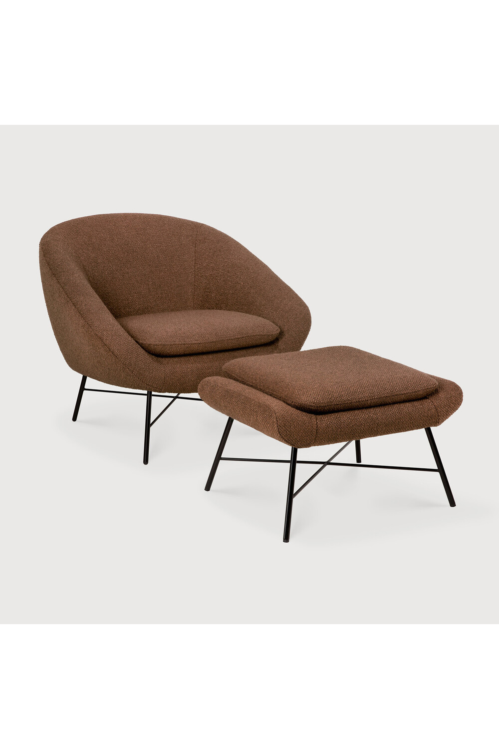 50's Inspired Upholstered Footstool | Ethnicraft Barrow