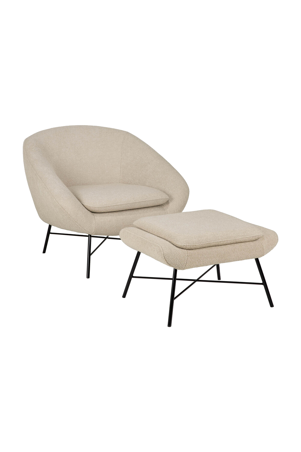 50's Inspired Upholstered Footstool | Ethnicraft Barrow
