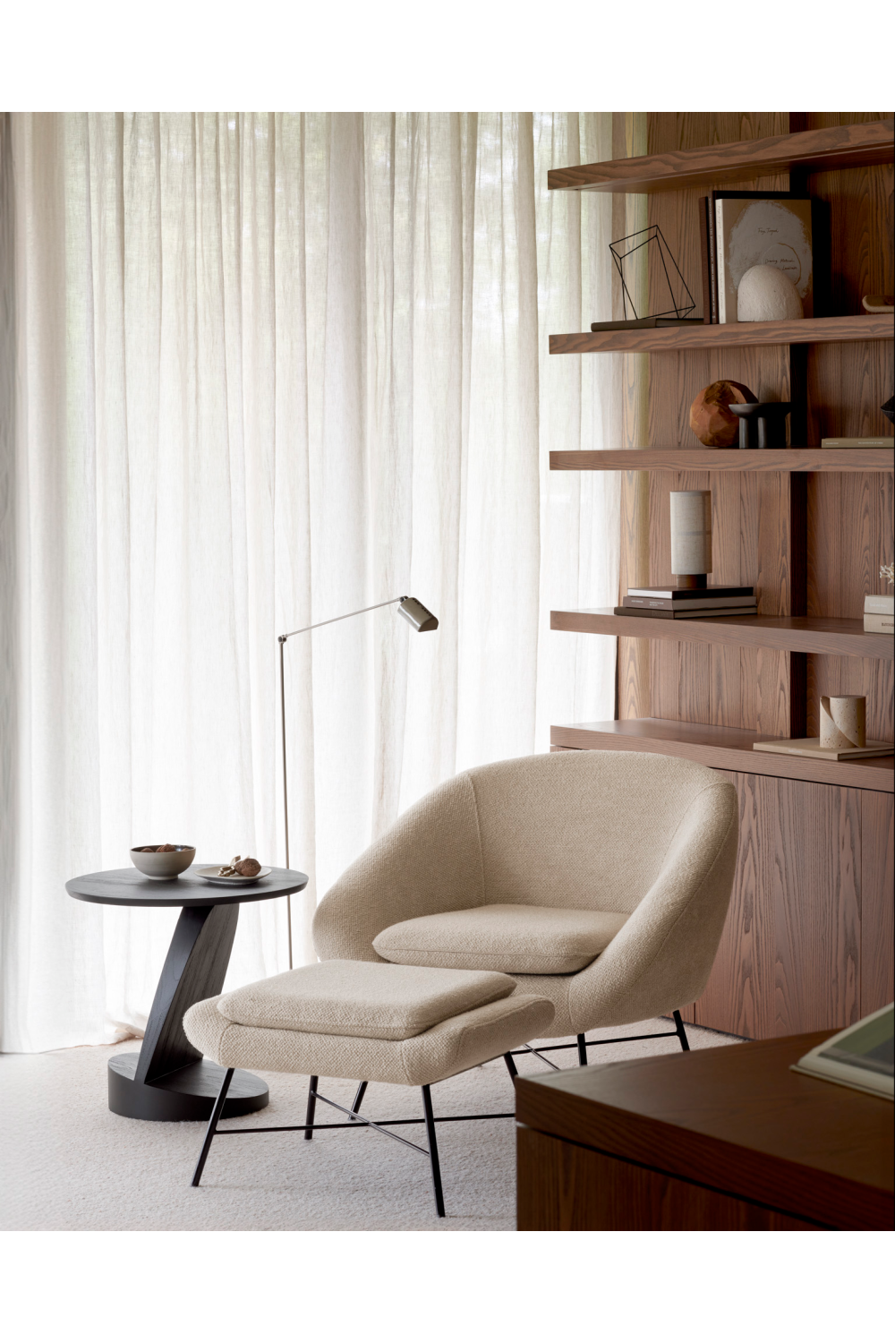 50's Inspired Upholstered Footstool | Ethnicraft Barrow