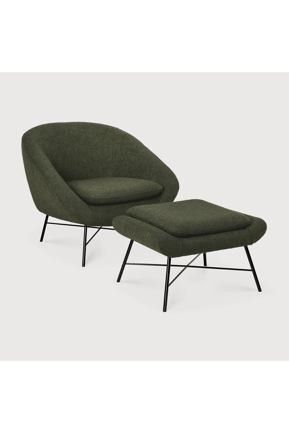 50's Inspired Upholstered Footstool | Ethnicraft Barrow