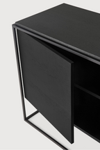 2-Door Wooden Black Oak Sideboard | Ethnicraft Monolit