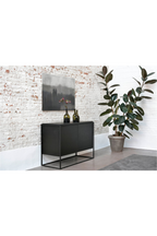 2-Door Wooden Black Oak Sideboard | Ethnicraft Monolit