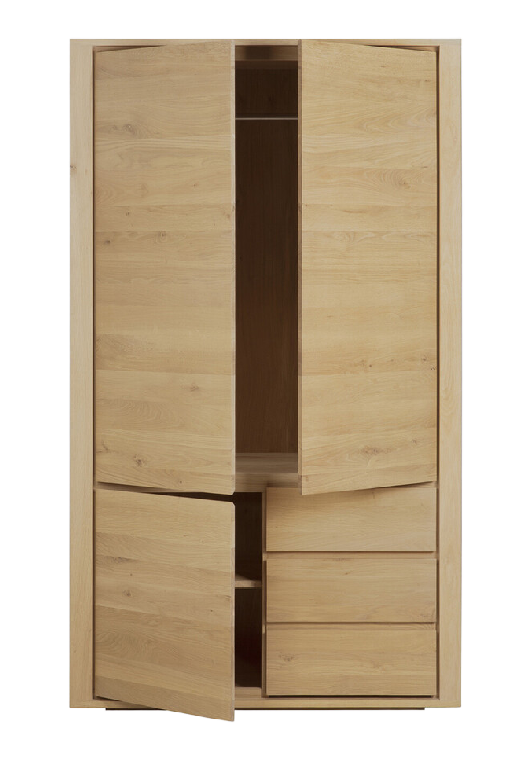 3-Door Oak Wood Wardrobe Cabinet | Ethnicraft Shadow