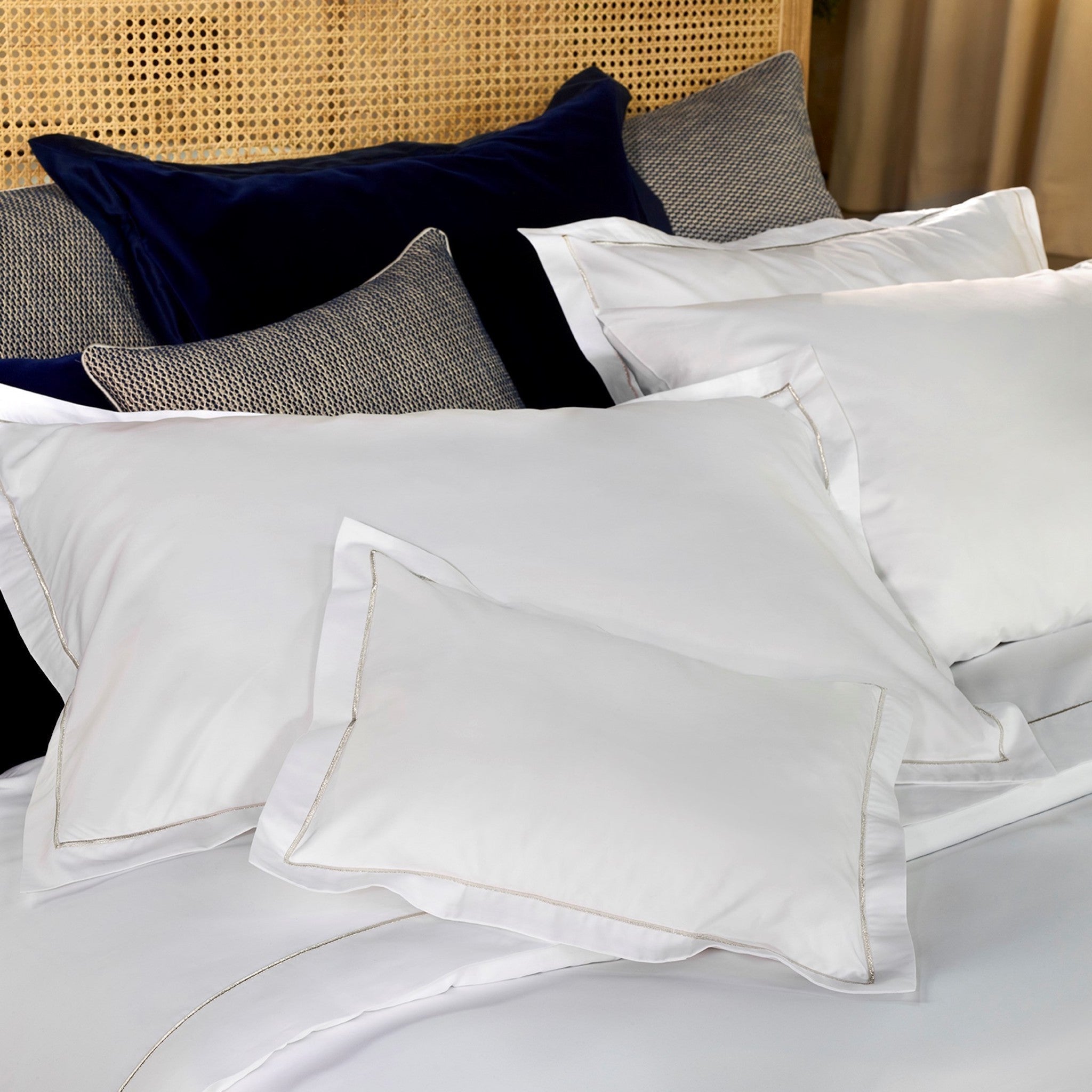 800TC Percale Bordered Sham Set | Amalia Home Gard¨¦nia