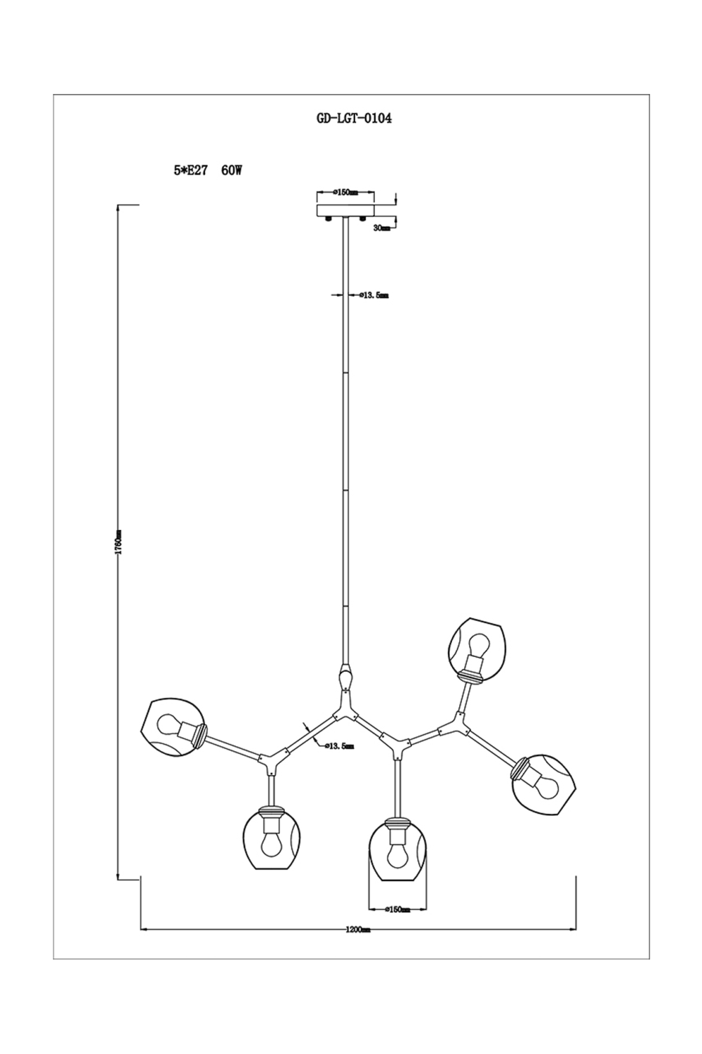 (Open Box) Hand Blown Glass Chandelier | Liang & Eimil Orbital