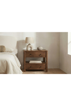 2-Drawer Wooden Charging Nightstand | Novi Living Lottie