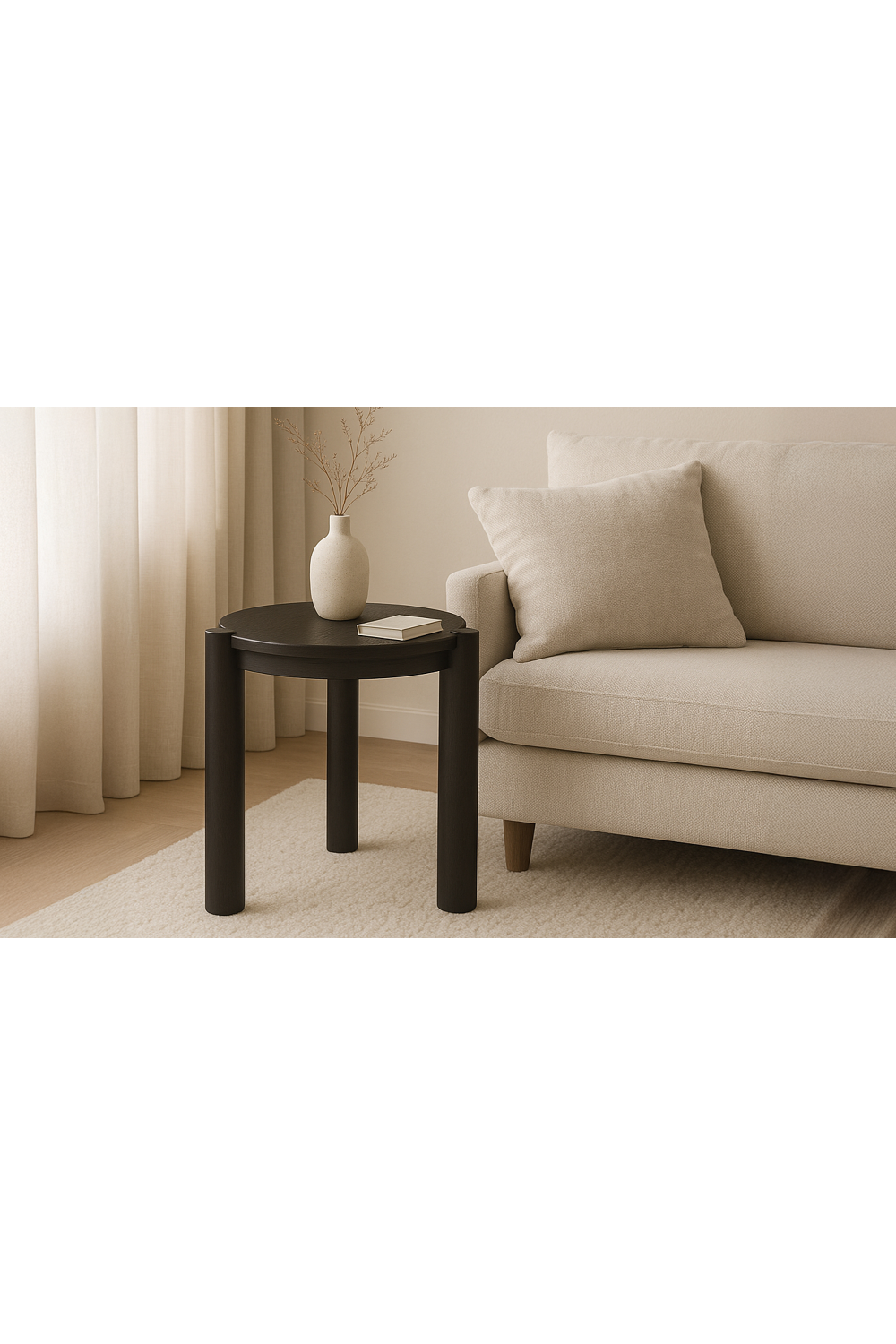 3-Legged Solid Oak Side Table | Novi Living Jack
