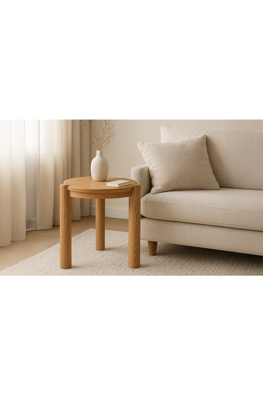 3-Legged Solid Oak Side Table | Novi Living Jack