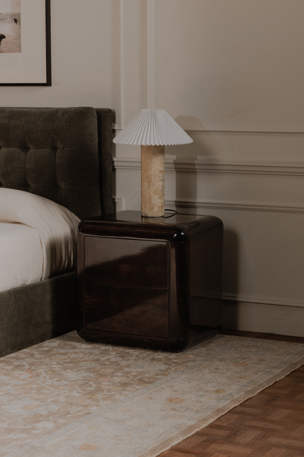 2-Drawer Brown Acacia Nightstand | Novi Living Rory