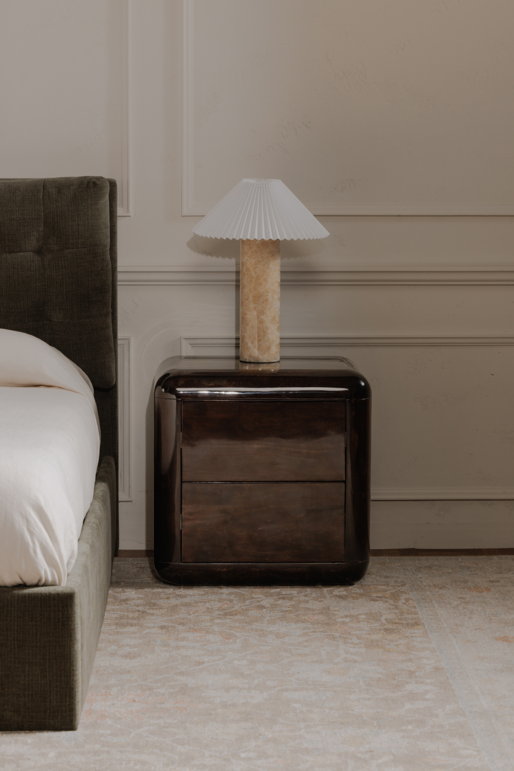 2-Drawer Brown Acacia Nightstand | Novi Living Rory