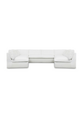 5-Piece White Outdoor Modular Sofa | Novi Living Miles