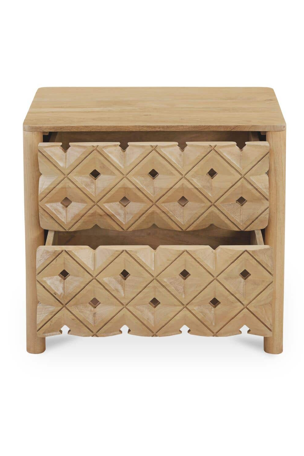 2-Drawer Mango Wood Nightstand | Novi Living Fulton
