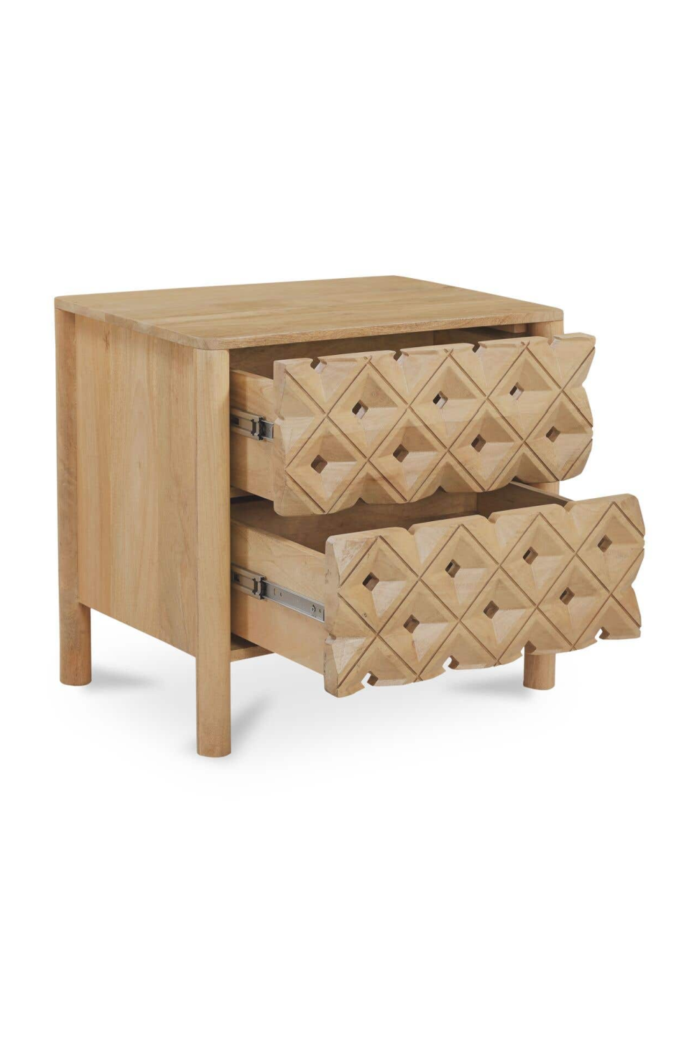 2-Drawer Mango Wood Nightstand | Novi Living Fulton