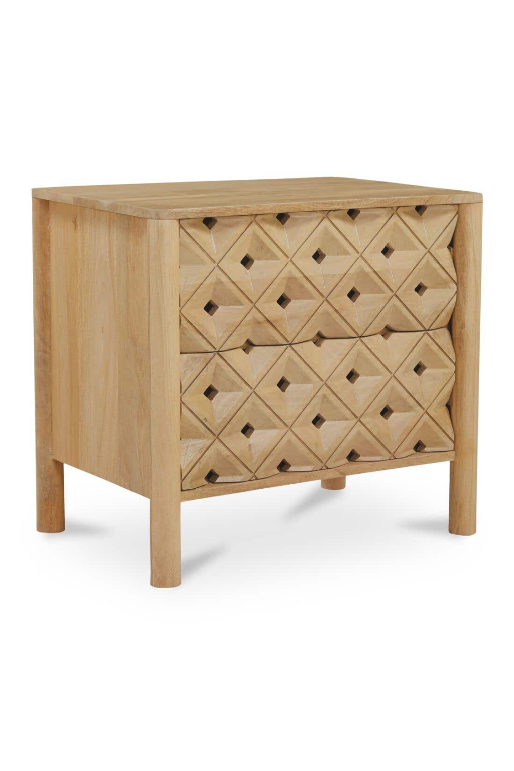 2-Drawer Mango Wood Nightstand | Novi Living Fulton