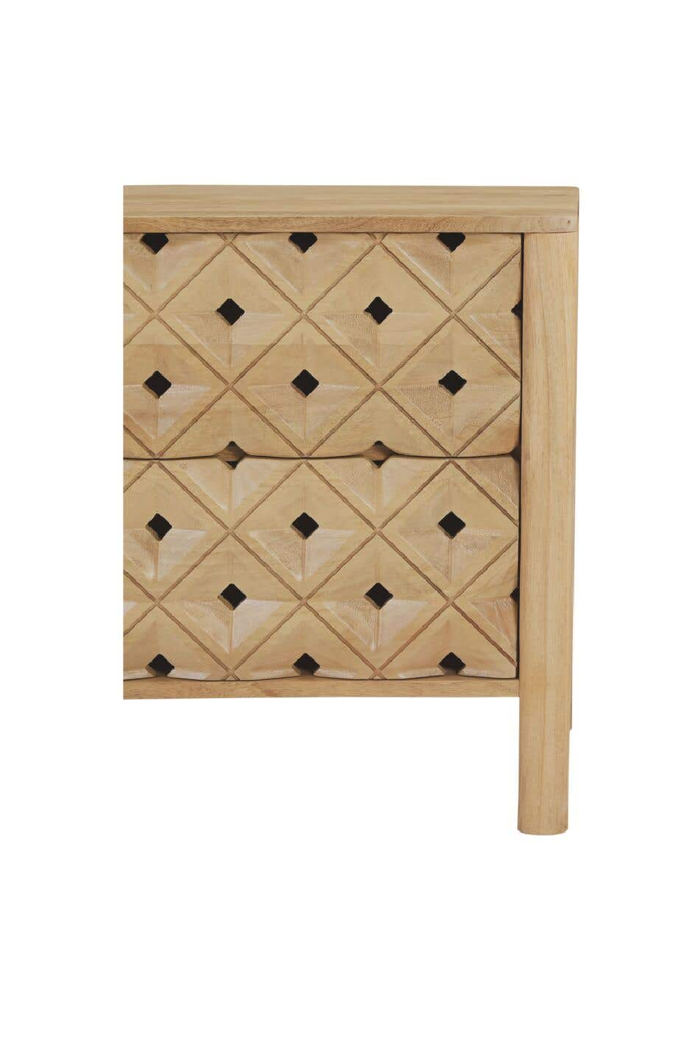 2-Drawer Mango Wood Nightstand | Novi Living Fulton