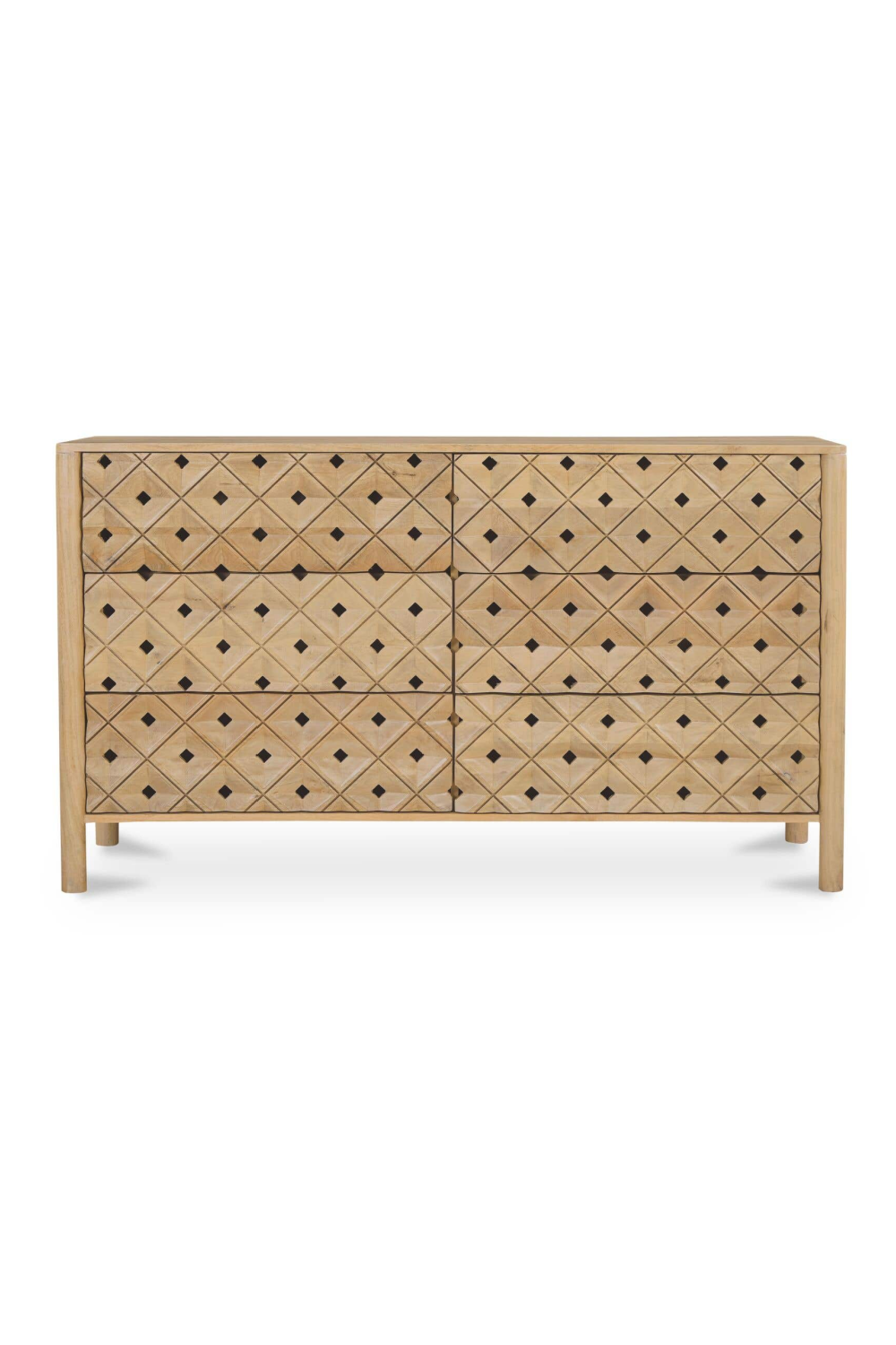 6-Drawer Mango Wood Dresser | Novi Living Fulton